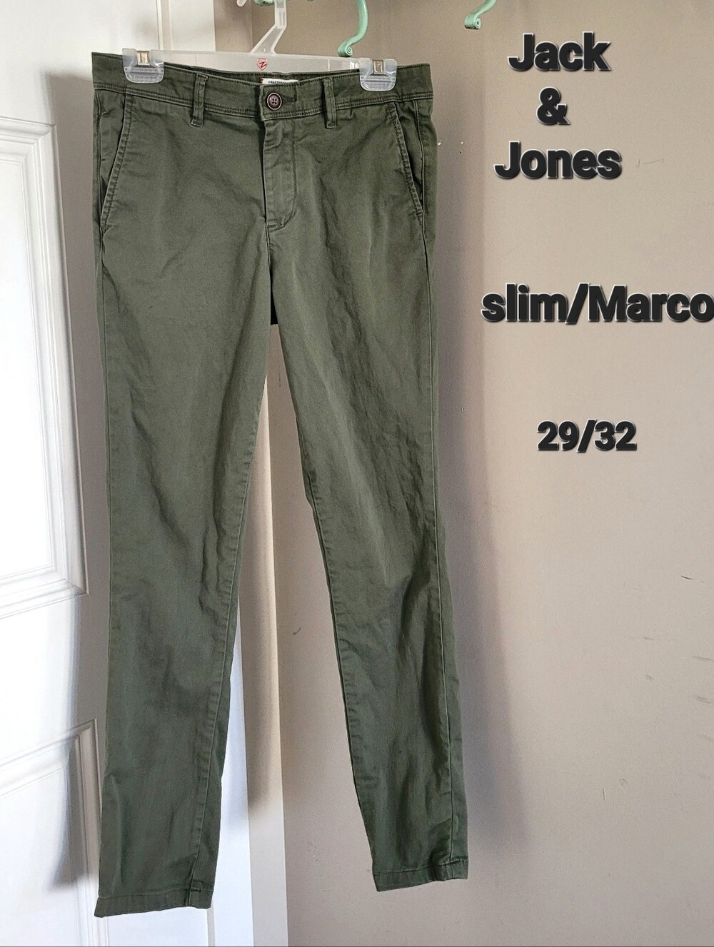 Jack & Jones Slim Marco Olive Green Chinos